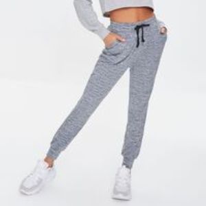 Forever 21 Gray Marled Knit Drawstring Joggers w Pockets - Size S